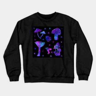 Mushroom space print Crewneck Sweatshirt